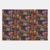 Weihnachtsdorf Europa England Geschenkpapier Set (Vorderseite 2)