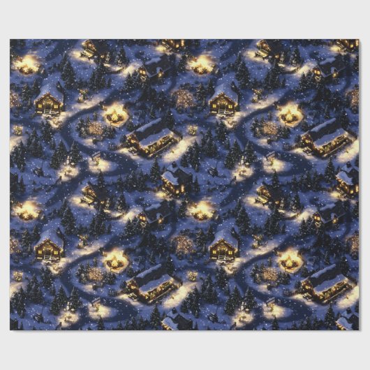 Weihnachtsdorf Fantasy D&D Style Wrapping Paper Geschenkpapier (Flach)