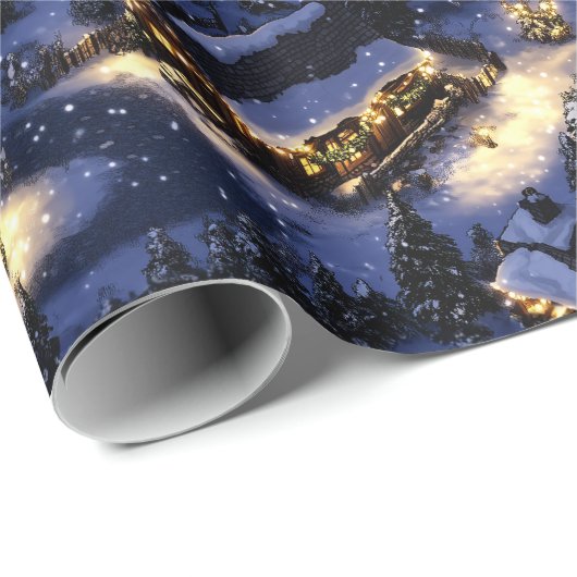 Weihnachtsdorf Fantasy D&D Style Wrapping Paper Geschenkpapier (Rolleneckpunkt)