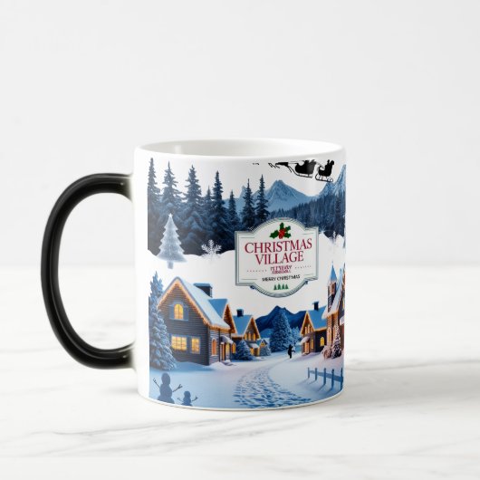 Weihnachtsdorf-Farbenwechselnde Tasse – Gemütliche (Links)