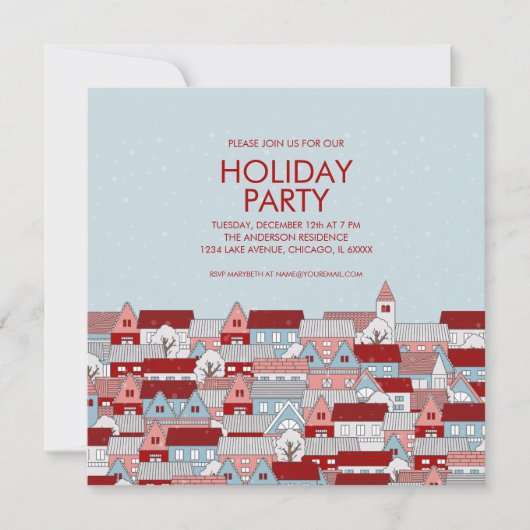 Weihnachtsdorf Feiertag Einladung (Vorderseite)