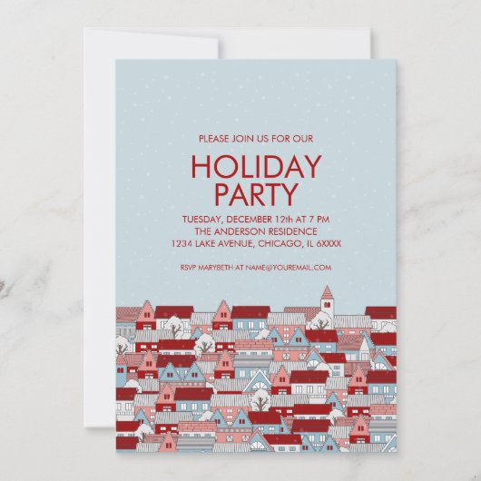 Weihnachtsdorf Feiertag Einladung (Vorderseite)