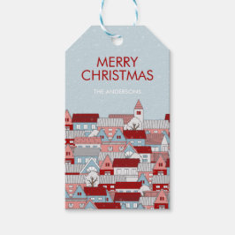 Weihnachtsdorf Feiertage - Geschenk Tag Geschenkanhänger