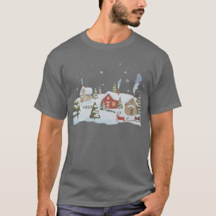 Weihnachtsdorf Feiertagsbauernhof Vintage T-Shirt