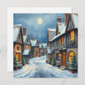Weihnachtsdorf Feiertagskarte (Vorne/Hinten)