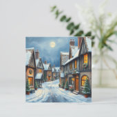 Weihnachtsdorf Feiertagskarte (Stehend Vorderseite)