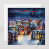 Weihnachtsdorf Feiertagskarte (Vorne/Hinten)