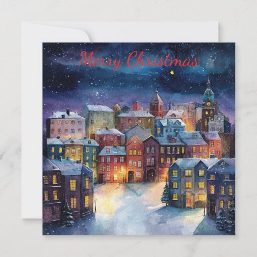 Weihnachtsdorf Feiertagskarte (Vorderseite)