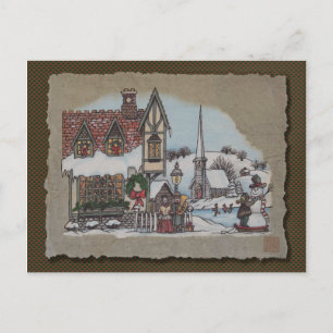 Weihnachtsdorf Feiertagspostkarte