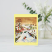 Weihnachtsdorf Feiertagspostkarte (Stehend Vorderseite)