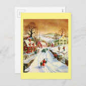 Weihnachtsdorf Feiertagspostkarte (Vorne/Hinten)