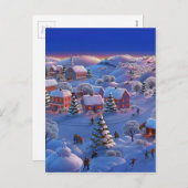 Weihnachtsdorf Feiertagspostkarte (Vorne/Hinten)