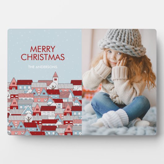 Weihnachtsdorf Ferienhaus Foto Tafel Plaque Fotoplatte (Vorderseite)