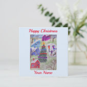 Weihnachtsdorf-Flachkarte Karte (Stehend Vorderseite)