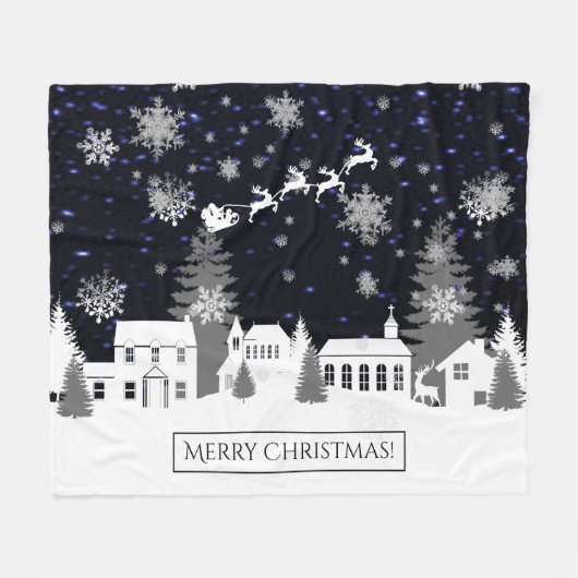 Weihnachtsdorf Fleece Blanket (Vorderseite (Horizontal))