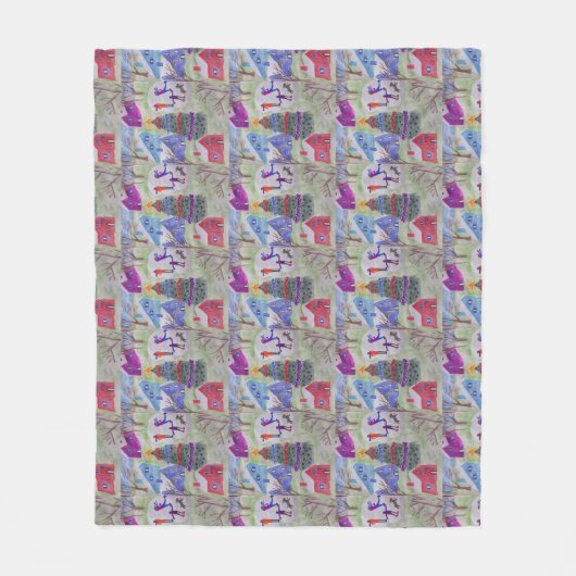 Weihnachtsdorf Fleecedecke (Vorderseite)