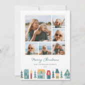 Weihnachtsdorf Foto Collage Feiertagskarte (Vorderseite)