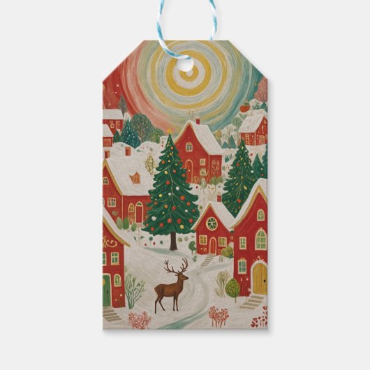Weihnachtsdorf Geschenkanhänger (Vorderseite)