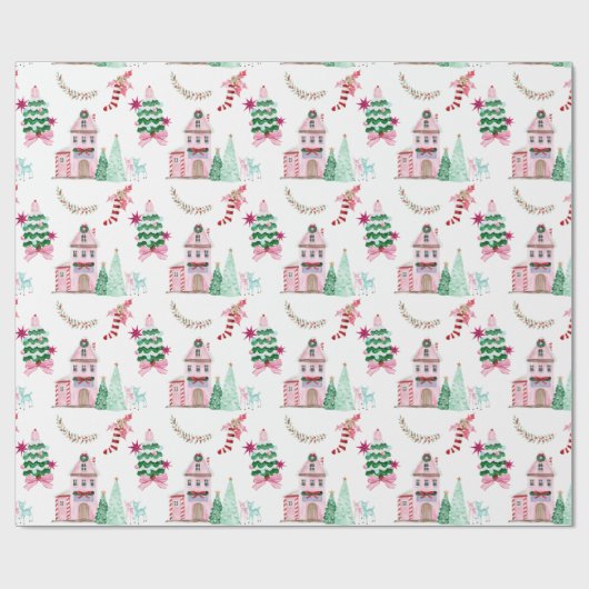 Weihnachtsdorf Geschenkpapier (Flach)