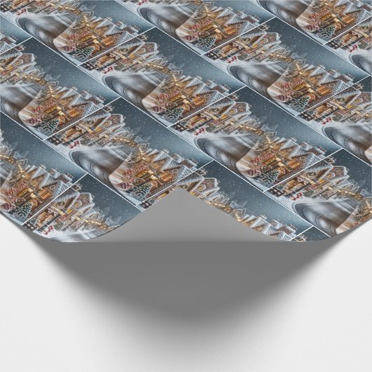 Weihnachtsdorf Geschenkpapier (Ecke)