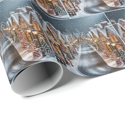 Weihnachtsdorf Geschenkpapier (Rolleneckpunkt)