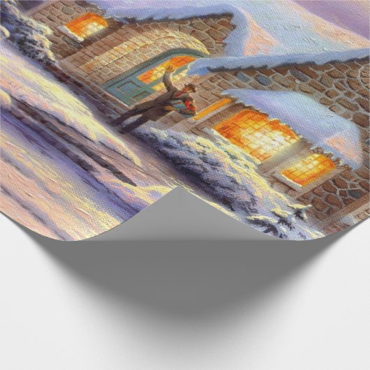 Weihnachtsdorf Geschenkpapier (Ecke)