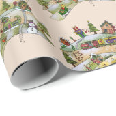 Weihnachtsdorf  geschenkpapier (Rolleneckpunkt)