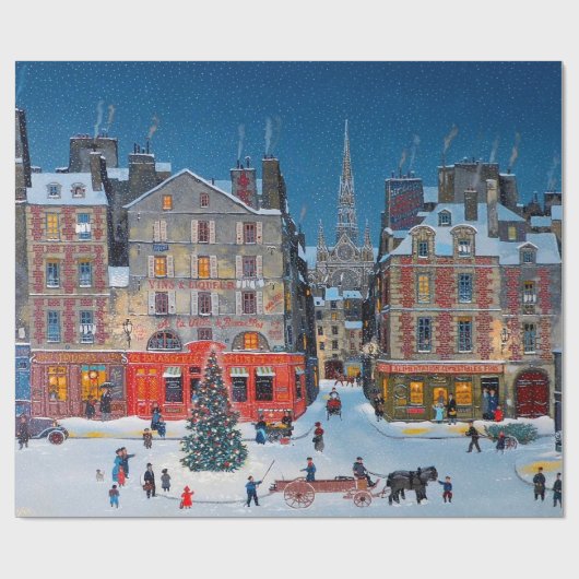 Weihnachtsdorf Geschenkpapier (Flach)