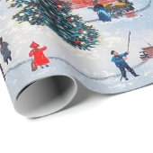 Weihnachtsdorf Geschenkpapier (Rolleneckpunkt)
