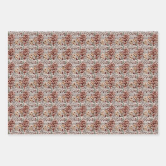 Weihnachtsdorf Geschenkpapier Set (Vorderseite 2)