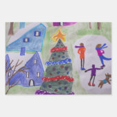 Weihnachtsdorf Geschenkpapier Set (Vorderseite 3)