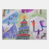 Weihnachtsdorf Geschenkpapier Set (Vorderseite 2)