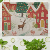 Weihnachtsdorf Geschirrtuch (Gefaltet)