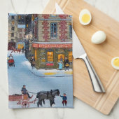 Weihnachtsdorf Geschirrtuch (Viertel Falte)