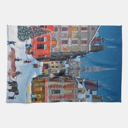 Weihnachtsdorf Geschirrtuch (Horizontal)