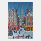 Weihnachtsdorf Geschirrtuch (Vertikal)