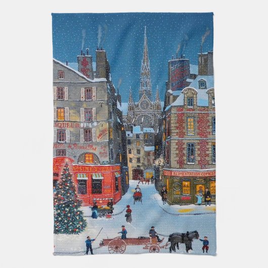 Weihnachtsdorf Geschirrtuch (Vertikal)