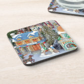 Weihnachtsdorf Getränkeuntersetzer (Linke Seite)