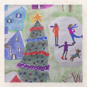 Weihnachtsdorf-Glass-Untersetzer Glasuntersetzer