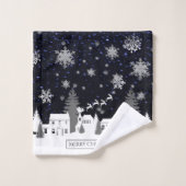 Weihnachtsdorf Handtuch Set (Waschlappen)