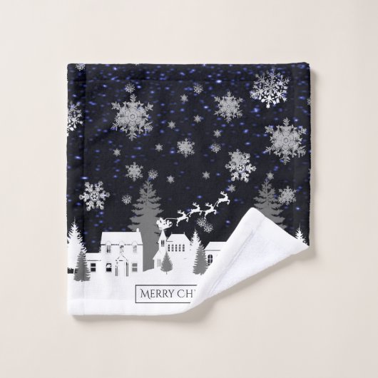 Weihnachtsdorf Handtuch Set (Waschlappen)