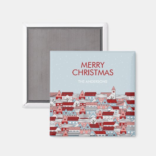 Weihnachtsdorf Holiday Magnet (Vorderseite/Rückseite)