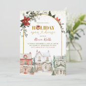 Weihnachtsdorf Holiday Open House Einladung (Stehend Vorderseite)