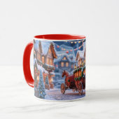 Weihnachtsdorf-Illustration Tasse (Vorderseite Links)