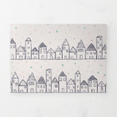 Weihnachtsdorf im Schnee färben Dreifach Gefaltete Urlaubskarte (Cover)