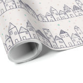 Weihnachtsdorf im Schnee färben Geschenkpapier (Rolleneckpunkt)