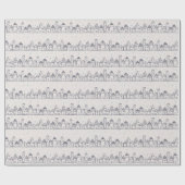 Weihnachtsdorf im Schnee färben Geschenkpapier (Flach)