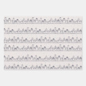 Weihnachtsdorf im Schnee färben Geschenkpapier Set (Vorderseite)