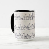 Weihnachtsdorf im Schnee färben Tasse (Vorderseite Links)