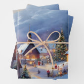 Weihnachtsdorf in den Bergen Winter Geschenkpapier Set (Beispiel)